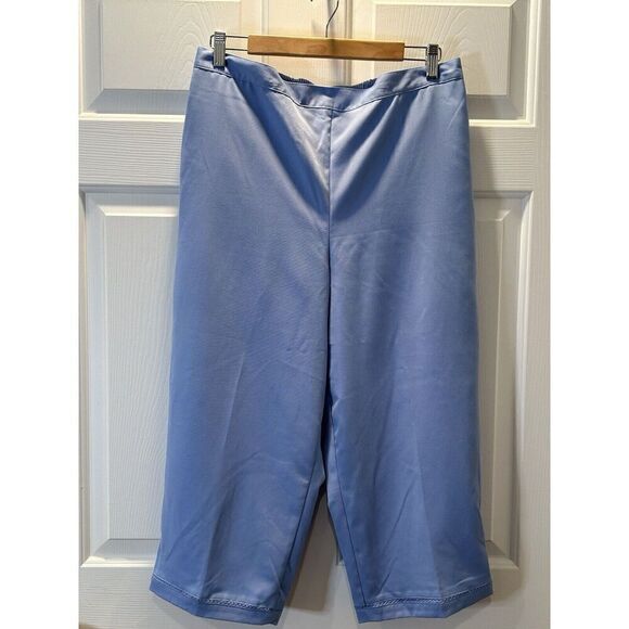Alfred Dunner Womens Size 14 Elastic Waist 20.5" Inseam 2 Pockets Blue - Picture 1 of 5